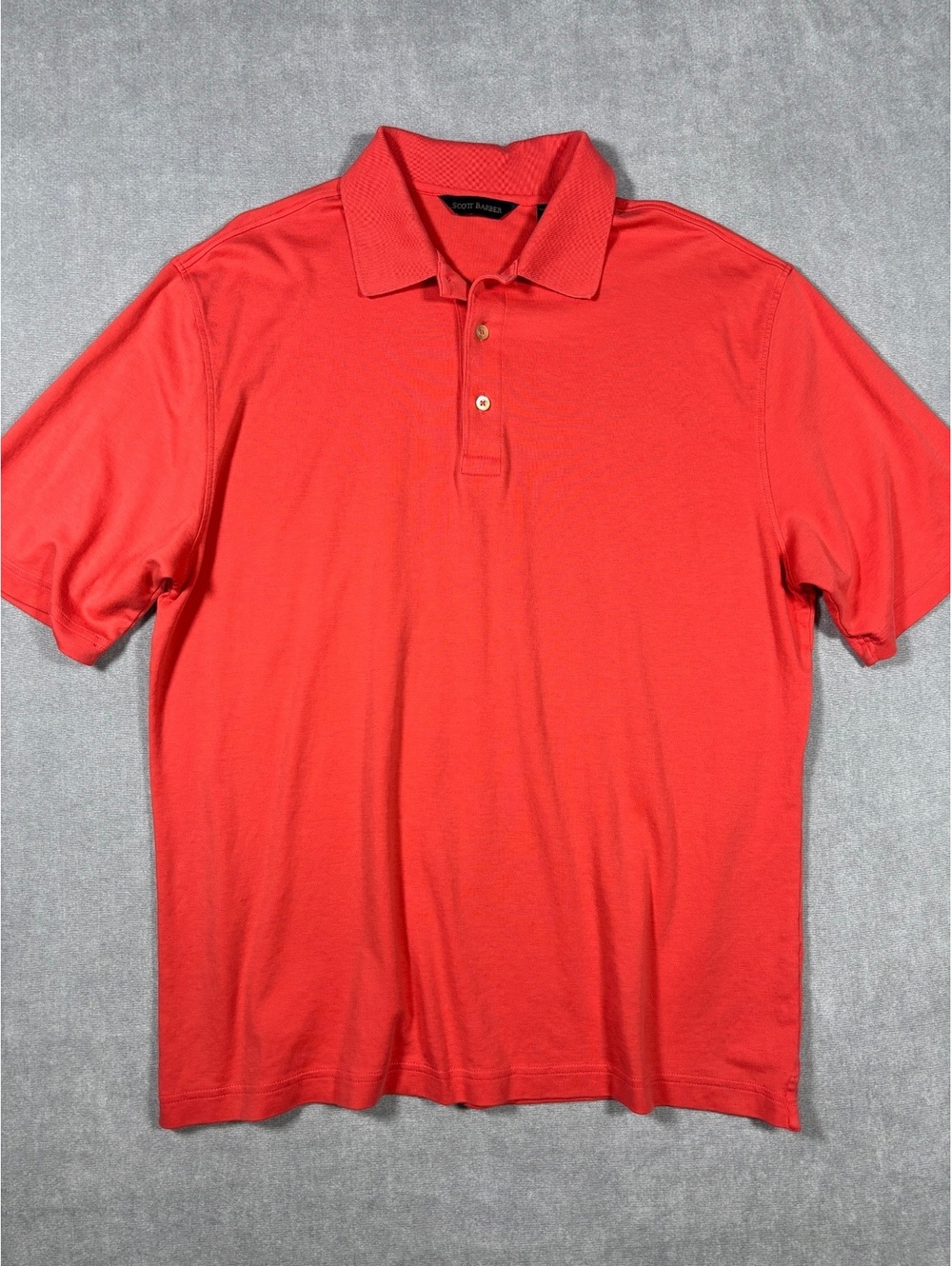 Scott Barber Men's XL Pima Cotton Polo Shirt Coral